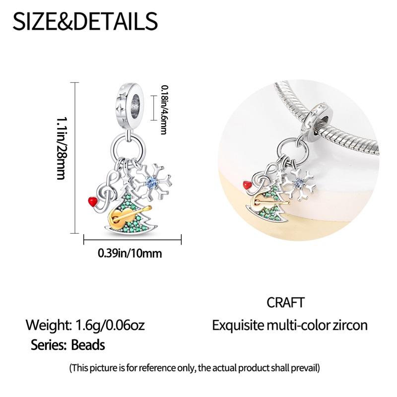 Musical Tree Snowflakes Charms Copper Original Beads Fit Originalcharms Bracelet Beads Jewelry Gifts For Women