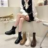 Martin Boots Spring and Autumn New Flat Bottom Round Head Thin Boots with Skirt Short Boots Women