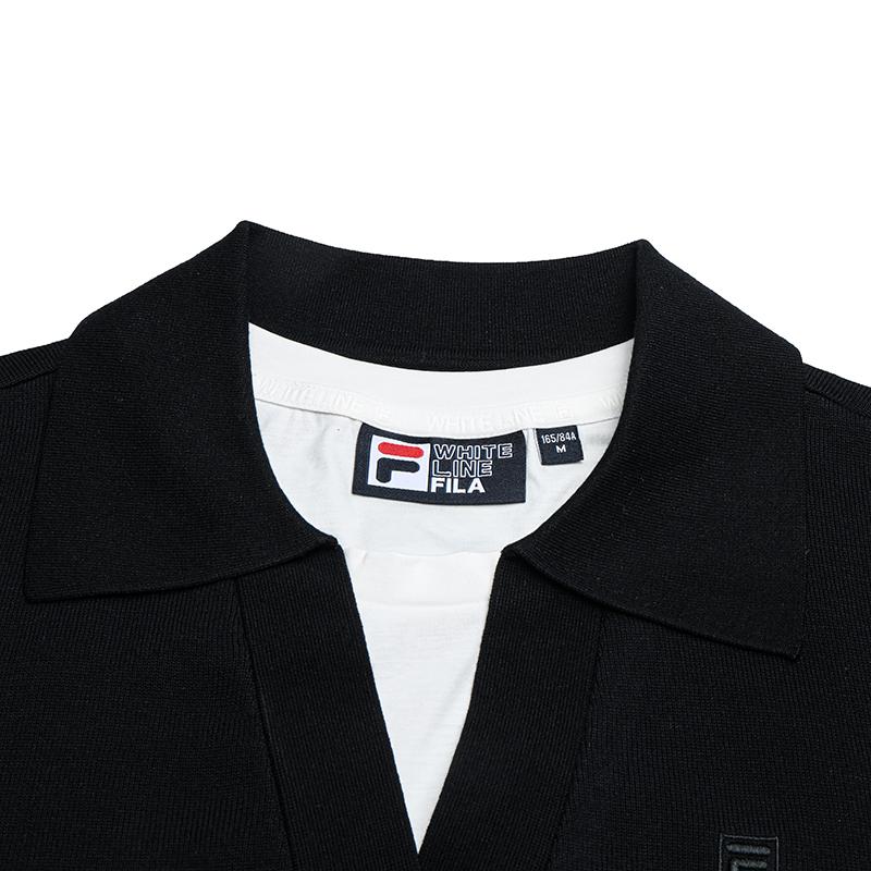 Fila White Fashion Classic Retro Casual Two-Piece Short Sleeve Knit Top Women tops F11W633403FBK