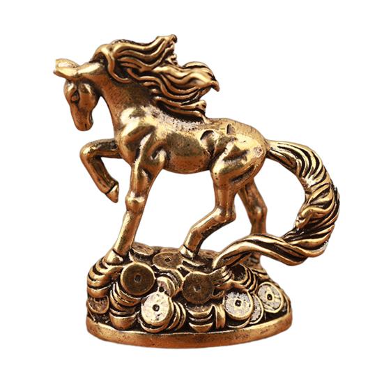 Feng Shui Pferde-Statue 2026 Jahr des Pferdes Tischplatte Messing Ornamente Chinesisches Neujahrssegen Souvenir Tierkreis Tier Skulptur für Festival Heimdeko