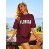 Koszulki damskie Florida Sunshine State USA Miasto Klasyczny Wzór Literowy Luźne Oversize Odzież 100% Bawełna Streetwear T-shirt