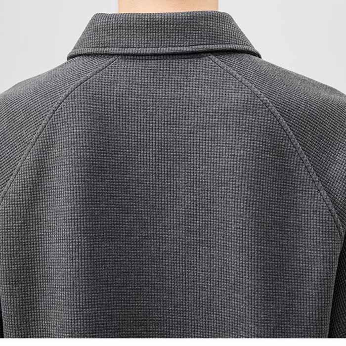 Men's Sweater Pullover Spring and Autumn Lapel Korean Fashion Polo Shirt Loose Long Sleeve Coat Men