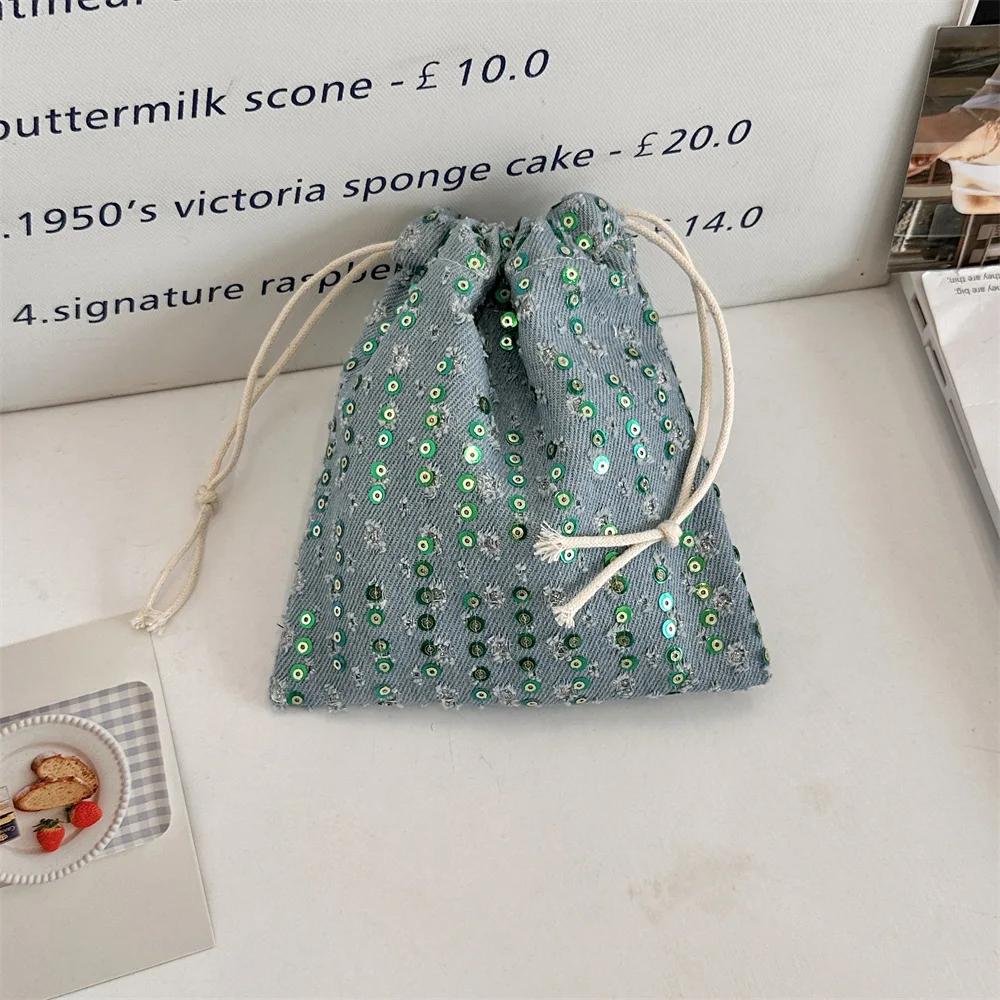 Cute Bow Print Drawstring Bags Women's Handbag Coin Purse Coin Pouch Key Lipstick Storage Bag Jewelry Dust Bag Packaging Pouch