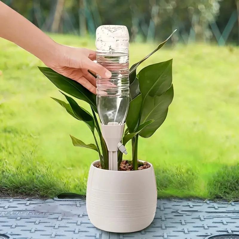 Automatic flower watering device for home potted plants, adjustable drip speed when going out, automatic irrigation dripper
