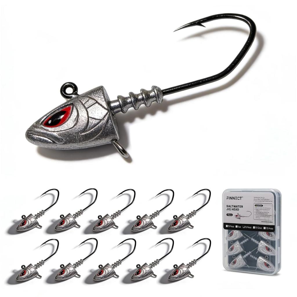 Jig head 10 pieces 20g 28g 35g 42g 48g 3D eye sea fishing compatible Suzuki bream Black Bass storage case included