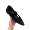 Elegant Temperament Single Shoes Women's Autumn Dating Skirt Flats Non-slip Lightweight Inner Height-increasing Pointed Mary Jane Shoes