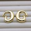 Exquisite Light Luxury Swirl Textured Gold Stud Earrings