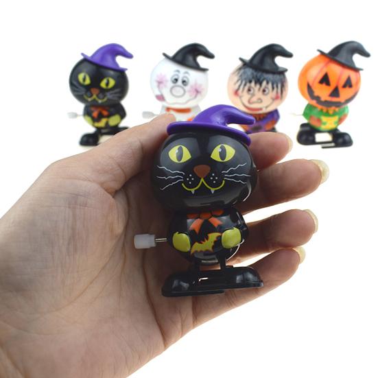 Halloween Opptrekkbar Gresskarleke Skummel Tegneserie Heks Snømann Gående Leke Småbarn Gutter Jenter Fjærverk Urverk Svart Katt Leke