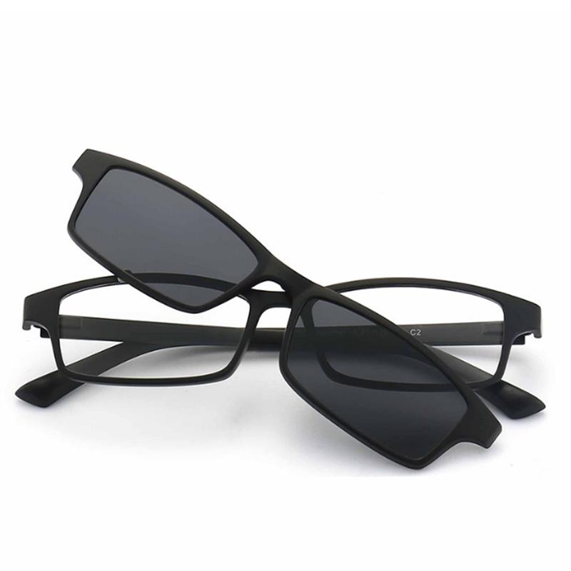 2251 Magnetic Dual-Use Tr Glasses Myopia Frame Sunglasses Clip-On Mirror Set Men Women Driving Sun Glasses -0.5 -1.0 -2.0 To -6