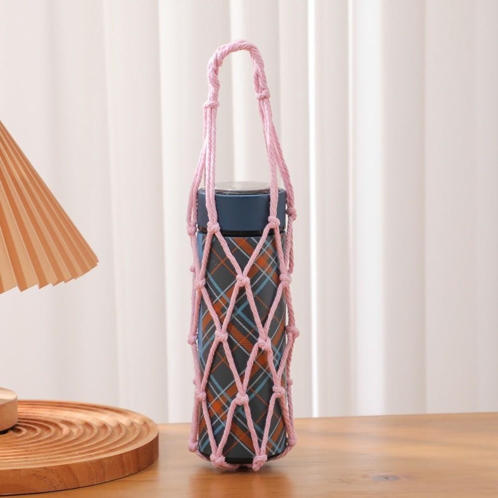Woven Net Bottle Mugs Storage Bag Foldable Portable Cups Holder Coffee Cup Mesh Bag Camping