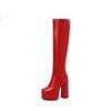 European and American Spice Girls Elastic Skinny Boots Women's Spring and Summer New Thick High Heel Skinny Waterproof Platform Cylinder Knight