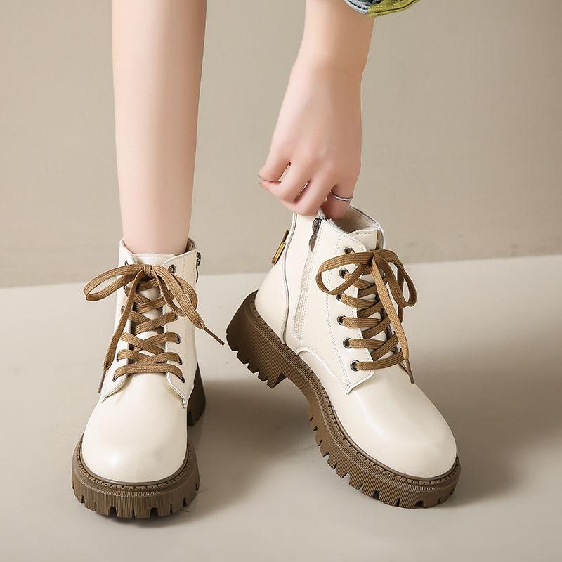 Fashion Woman Short Shoes Height Increasing British Style Soft Thick Platform Booties Hot High Quality Y2k Autumn Ankle Boots for Women