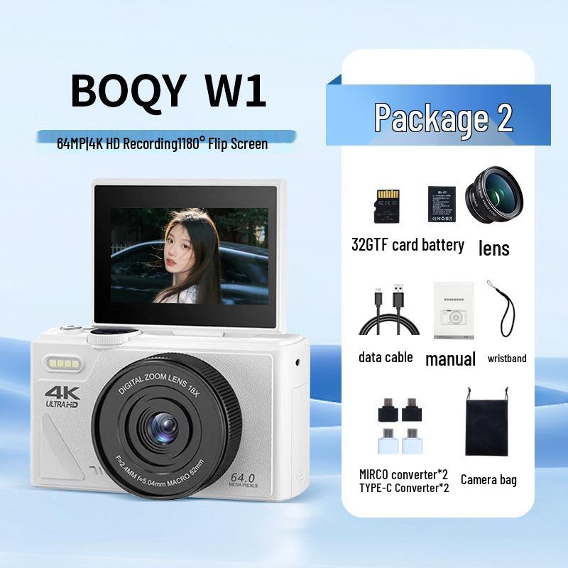 2025 Retro Flip Screen Mirrorless Vlog Camera: Entry-Level High-Definition Portable Beauty Camera for Women