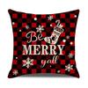 Christmas Pillowcase Linen Red Black Plaid Christmas Tree Sofa Living Room Pillowcase