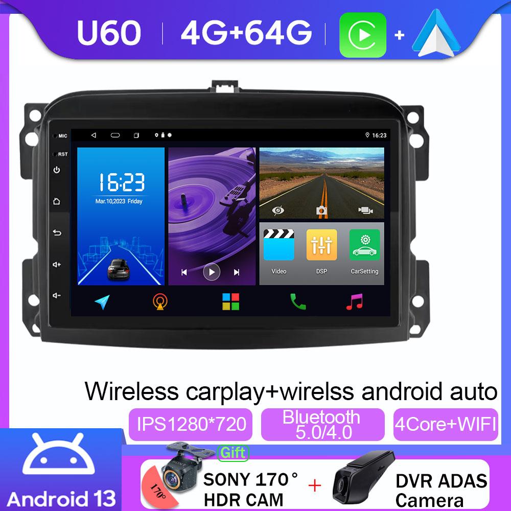 Wireless Carplay Android Auto For Fiat 500L Egea Doblo 2012-2017 Car Radio Stereo Navigation Multimedia Player Video NO 2din DVD