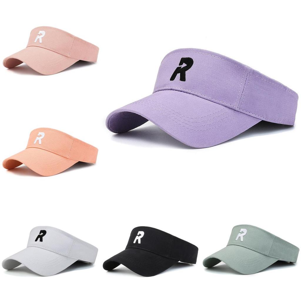 R Cotton Letter Hat Visor Cap Sun Protection Breathable Baseball Gifts Caps