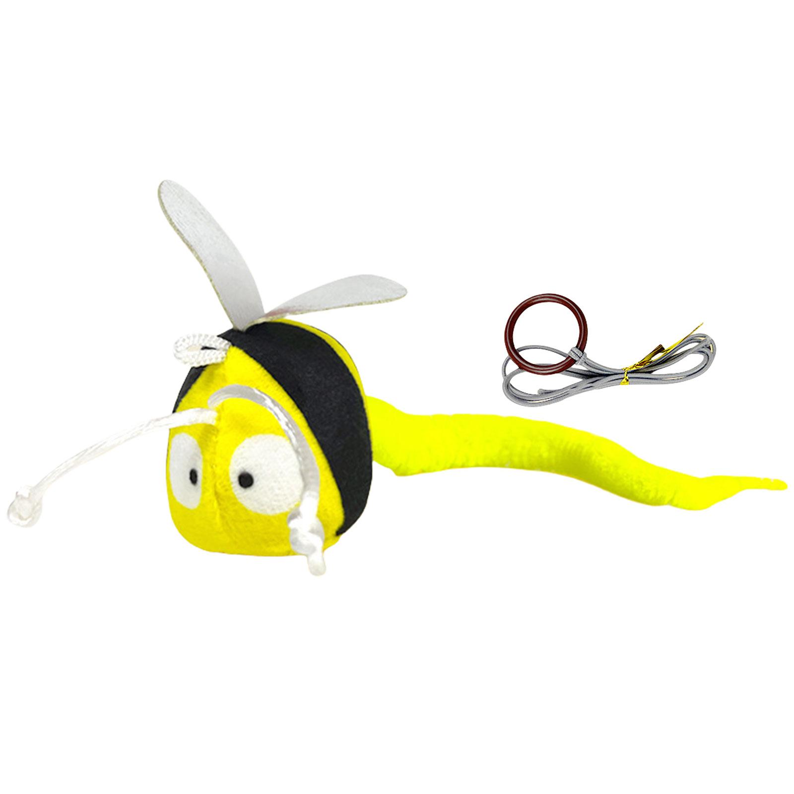 

Интерактивная игрушка для кошек, насекомое с плюшевым хвостом, эластичная дверная рама, подвесная игрушка-тизер для кошек, игровой набор для развлечений жёлтый
