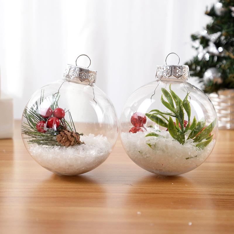 6Pcs Clear Fillable Christmas Ball Ornaments Xmas Tree Hanging Bauble Pendant 2025 Christmas Decoration For Home New Year Gifts