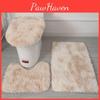 Tie Dye Non Slip Mat Fluffy Plush Bathroom Toilet Seat Cover Carpet 3 Set Piece