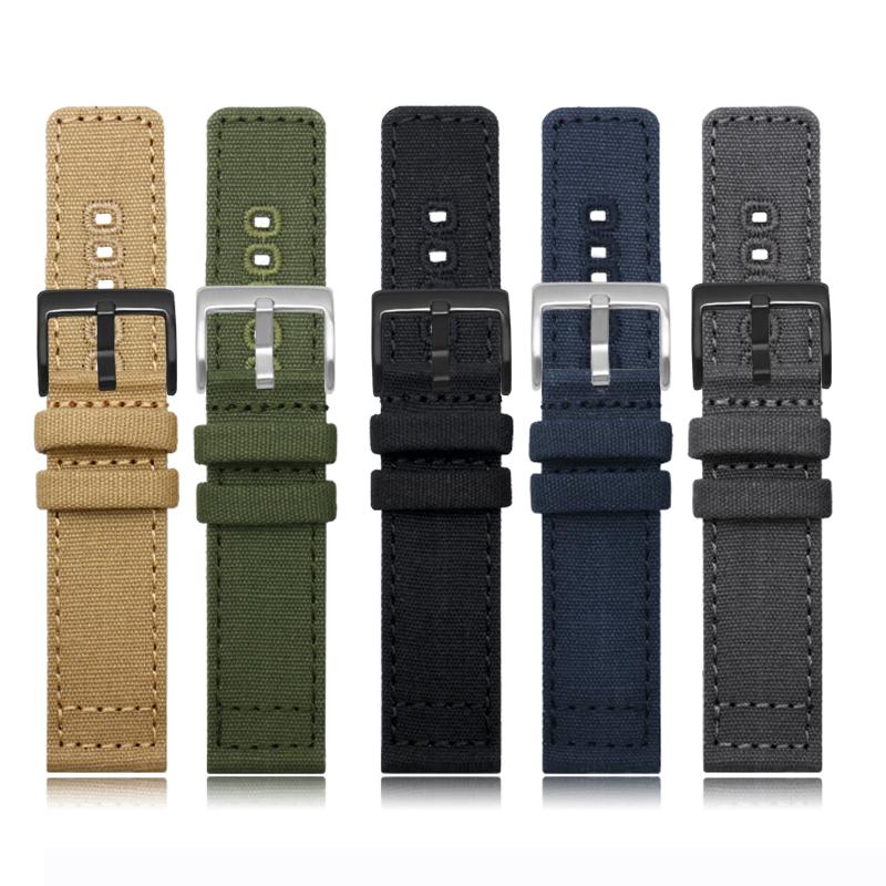 Watchband Quick Release Canvas Watch Strap 18mm 20mm 22mm Nylon Watchbands Replacement Bracelet Wrist Band Watch Accessories
