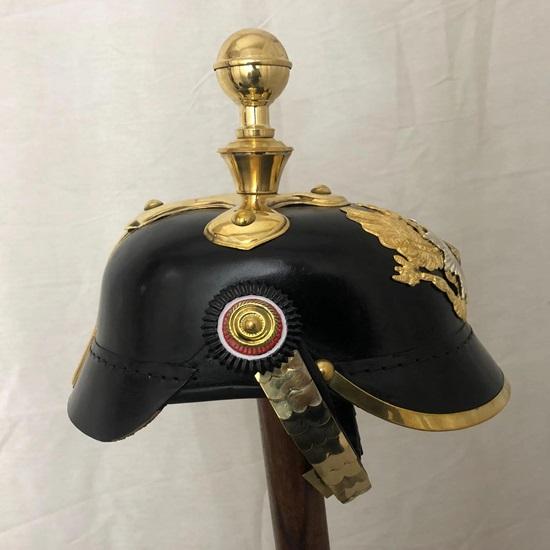 German Prussian Pickelhaube Helmet, Imperial Officer Spike Helmet Wearable for Adult LARP, Cosplay Reenactment Armor