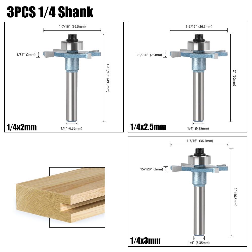 Four-Tooth Ball T-Type Knife Woodworking Door Panel G-Type Handle Slotting Tenon Groove Knife Belt Bearing Trimming Machine Woodworking Milling Cutter