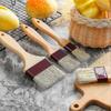4 Pieces Pastry Brushes Basting Oil Brush with Boar Bristles and oak Hardwood Handles for Spreading Butter Cooking Baking Brush