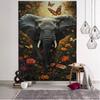 Psychedelic Hippie Jungle Animal Tapestry Wall Hanging Owl Tiger Elephant Flower Bird Background Home Decor