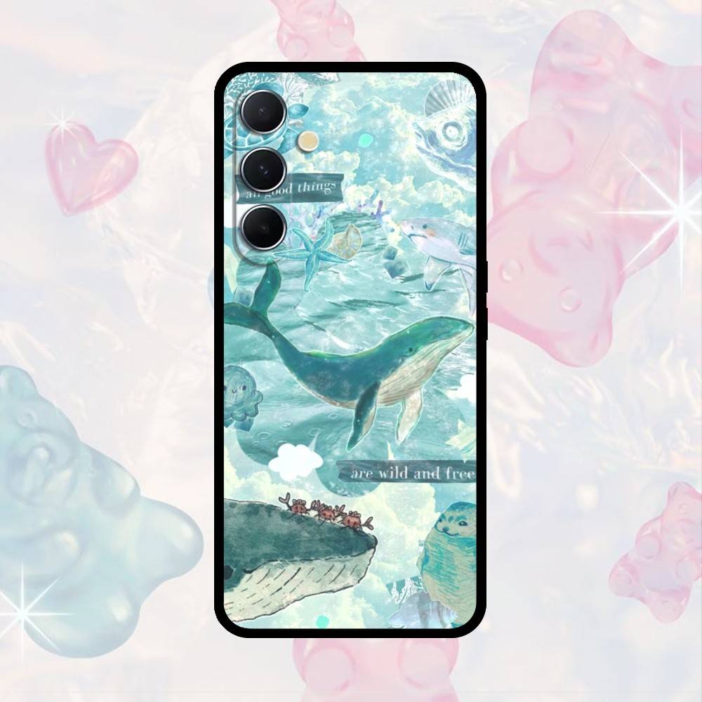 AAA Whale  Phone Case For Samsung S25,S24,S21,S22,S23,S30,Ultra,S20,Plus,Fe,Note,10,9,5G Black Cover