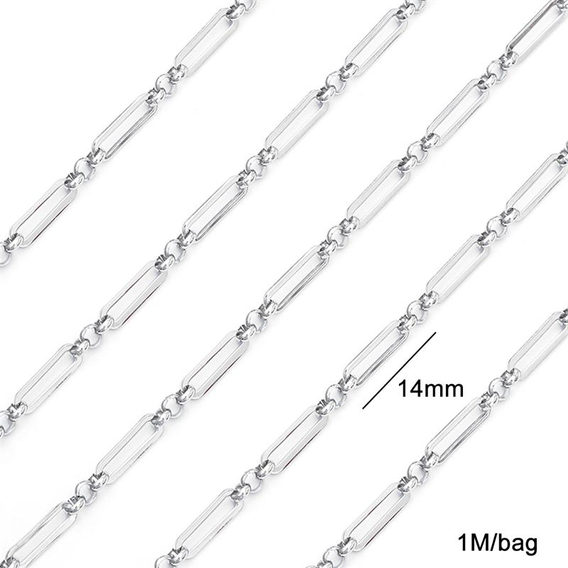 

1 м/пакет, ювелирная цепочка из нержавеющей стали, кубинская цепочка в форме сердца, базовая цепочка в стиле панк для ожерелья, браслета, DIY ювелирных изделий, фурнитура для изготовления ювелирных изделий style 08