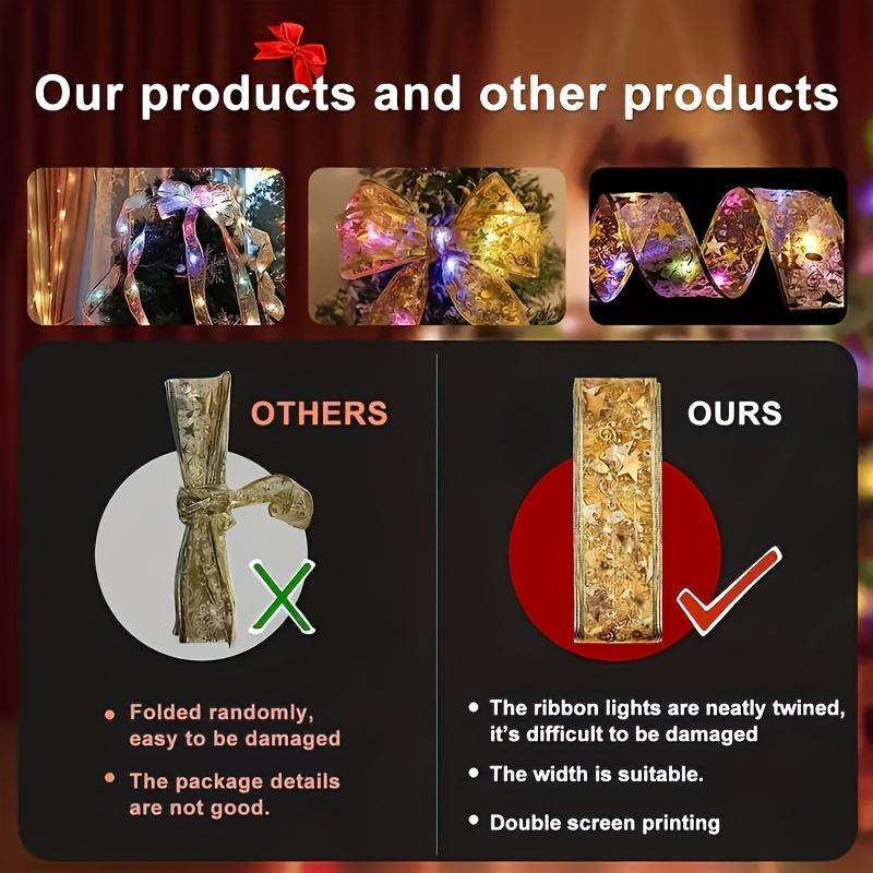 Christmas Tree Decoration Ribbon String Light Mesh Tulle Roll Fabric Pendant Merry Christmas Decor Home Xmas Gifts DIY New Year