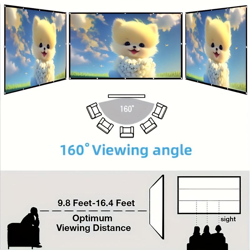 60-150 Inch Foldable Projection Screen Portable Polyester Display Fabric for Outdoor Movies Home Theater Office Meetings