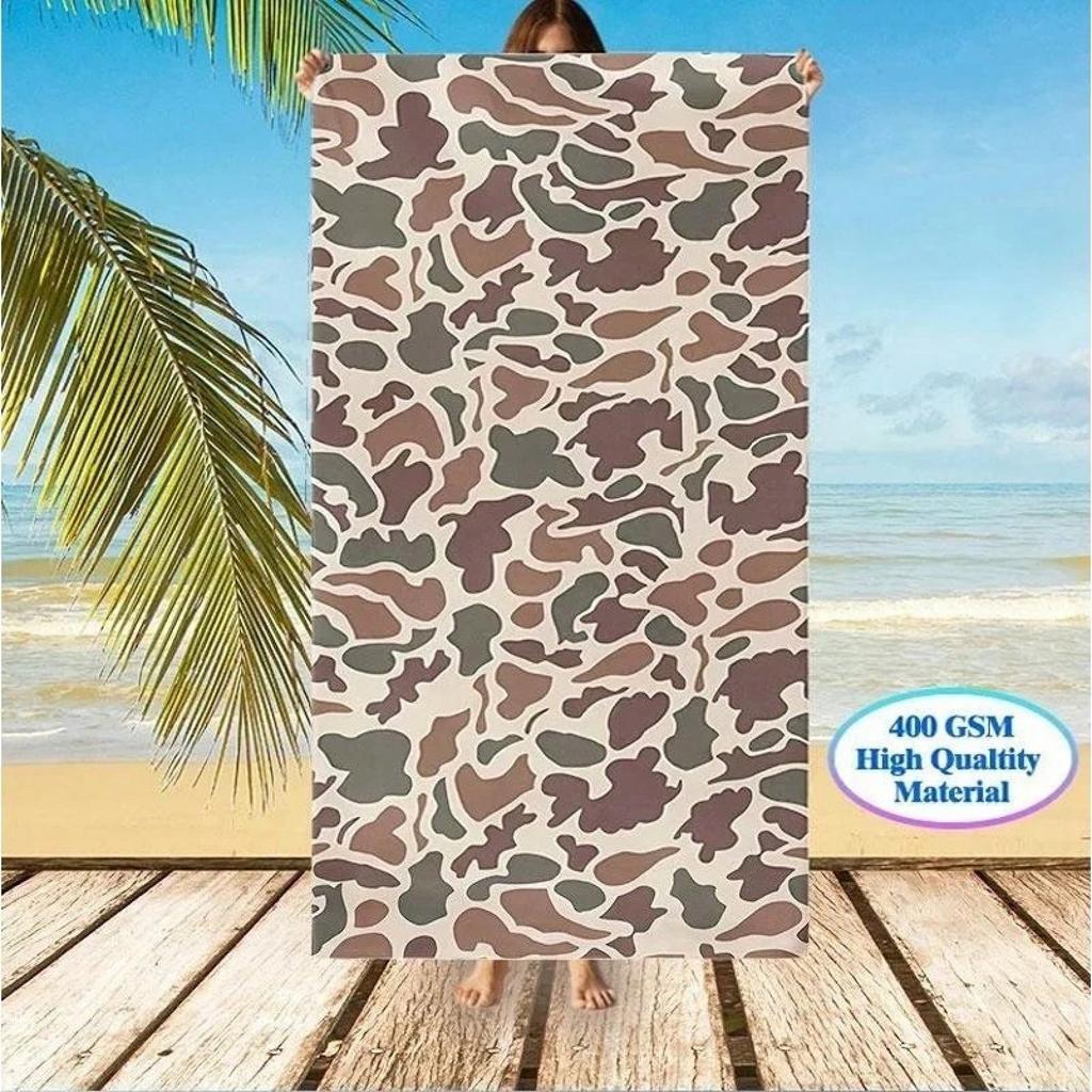 Retro duck camouflage beach towel with quality ultra-fine fiber,fast drying,large skin friendly,,summer vacation