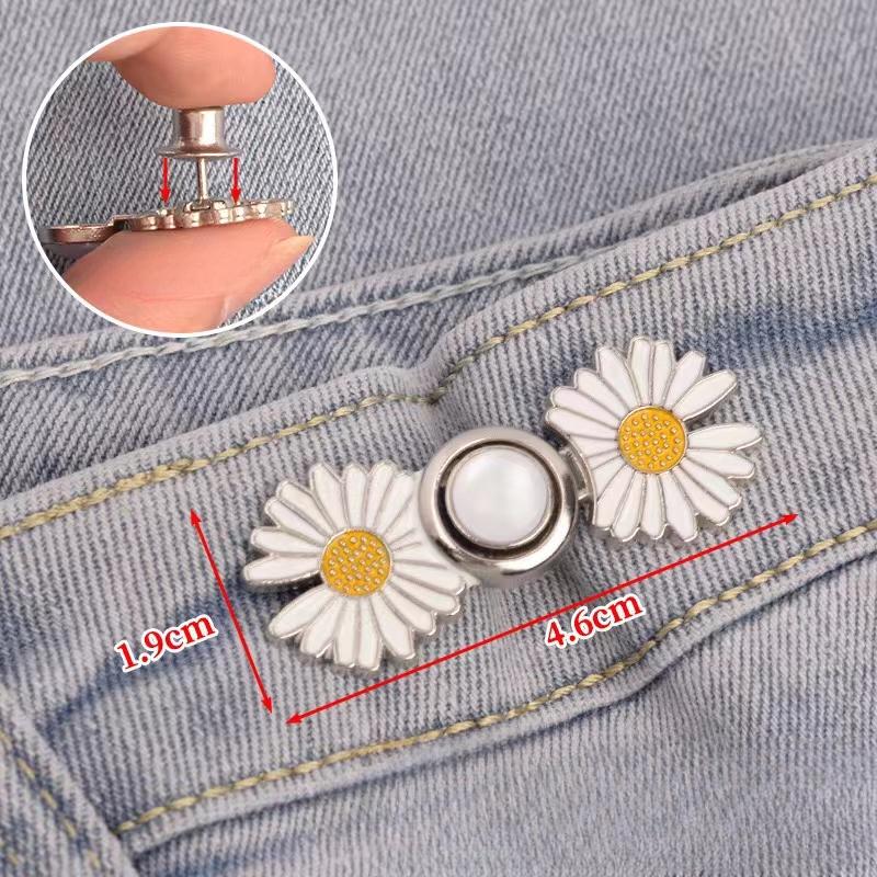 

Многоразовые металлические пуговицы с жемчужной застежкой для брюк, выдвижная пуговица, пришивные пряжки для джинсов, идеально подходят для уменьшения талии 1 Pairs