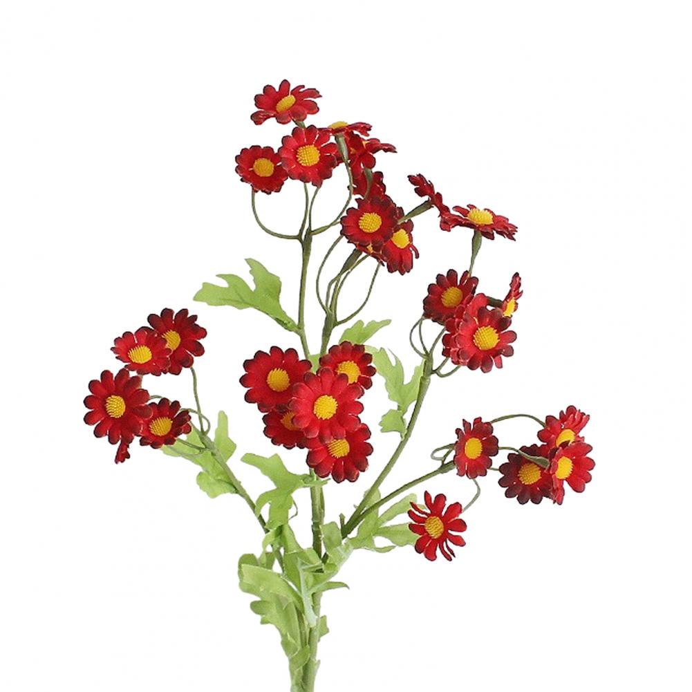 

Искусственная ветка с цветами Искусственный цветок на стебле Реалистичные шелковые искусственные цветы с зелеными листьями для декора дома и офиса красный
