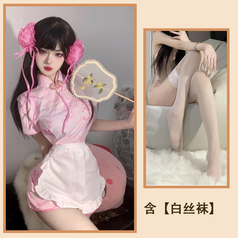 Sexy Underwear Chinese Lady Tight Cheongsam Passion Pure Desire Uniform Female Temptation Pure Desire Open Role Play