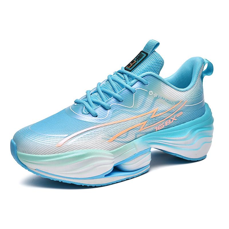 Summer new flying electric running shoes men's shock absorption and rebound racing breathable training sports shoes carbon board running shoes men'