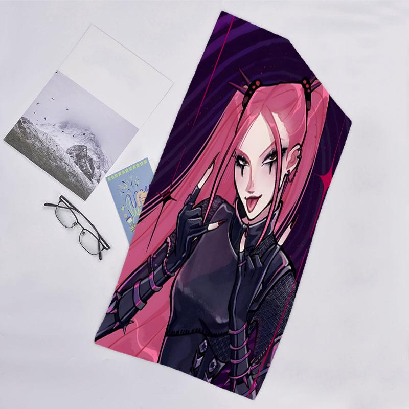 1pc KPop Demon Hunters MIRA1 Beach Towel, Beach and Seaside Swimming Pool Equipment, Fashion Pattern, Rectangular, Travel Essentials