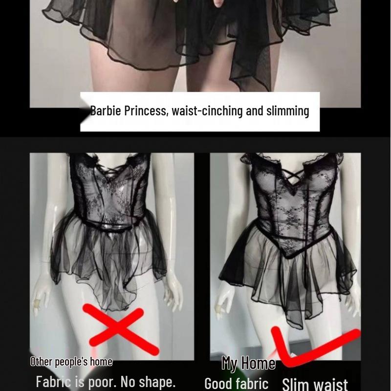 2211 Plus Size Transparent Sexy Lingerie Nightgown for Women