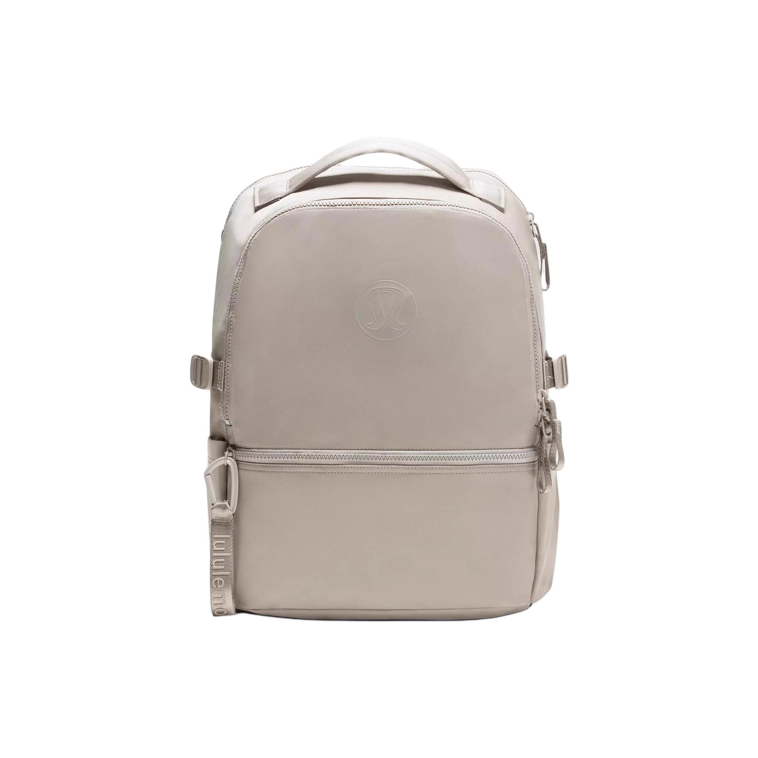 Lululemon New Crew 22L Brand Logo Design Nylon Backpack Unisex Backpack Warm-Brown-Gray LU9CLES-070108 Warm Umber Gray