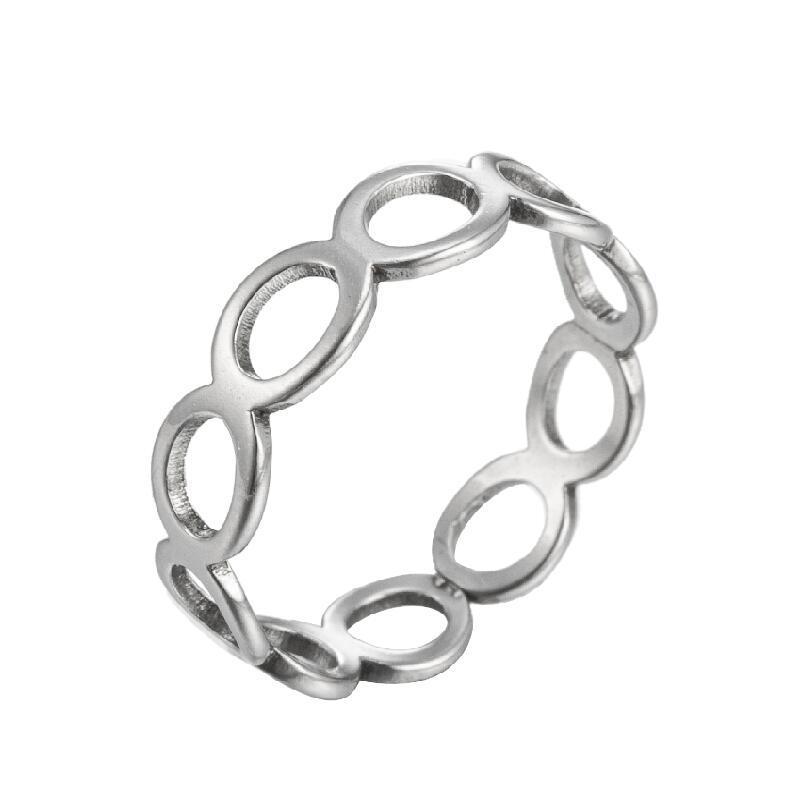 Women's Gold Geometric Cutout Wide Band Cross Ring - European & American Hip Hop Style