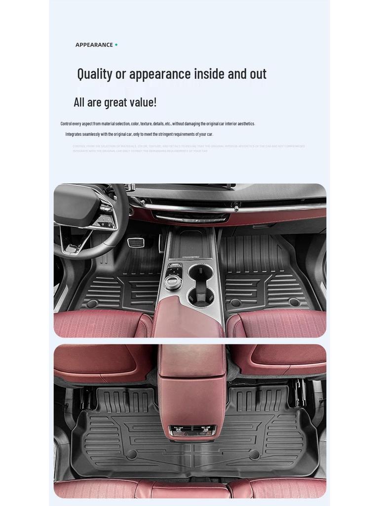 Eco-Friendly TPE Floor Mats and Trunk Mat for Cadillac XT5 - Includes Seat Back Cushion