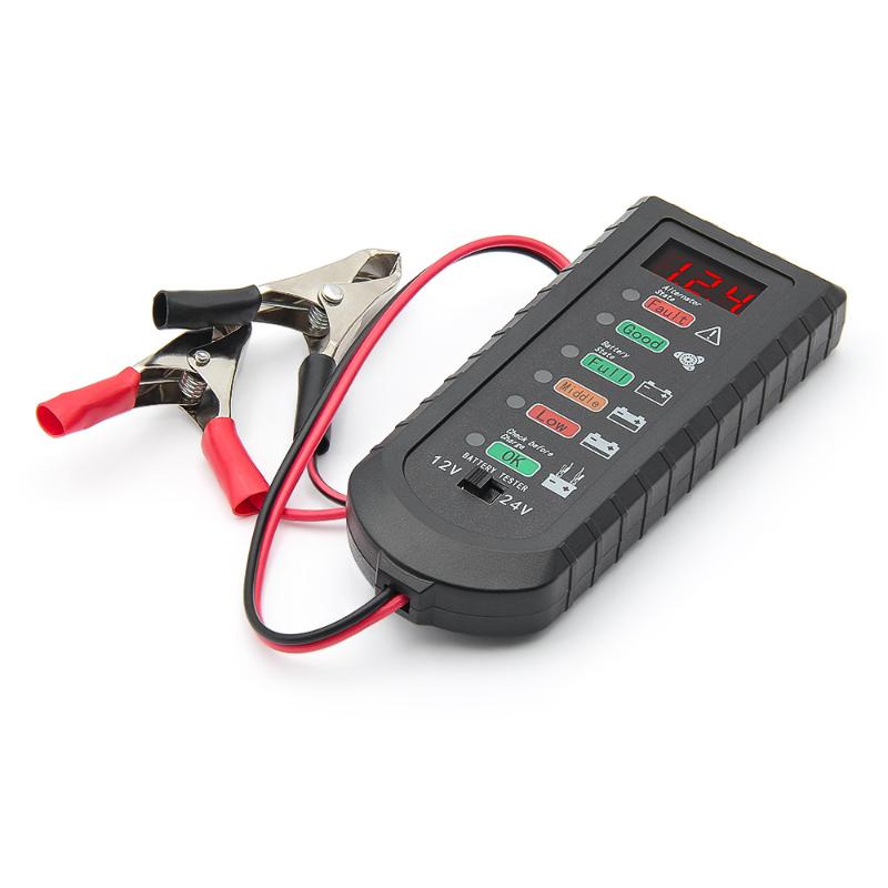 1Pcs 12V 24V Alternator Tester Car Battery Tester Led Display 6 Light Car Battery Checker Analyzer Auto Repair Diagnostic Tool