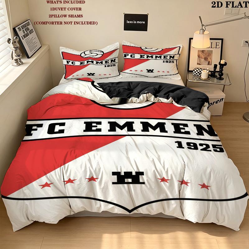 Fc Emmen Bedding Quilt Set Quilt Cover Pillowcase Home Decoration Birthday Gift (1 * duvet cover + 2 * pillowcase, without core)