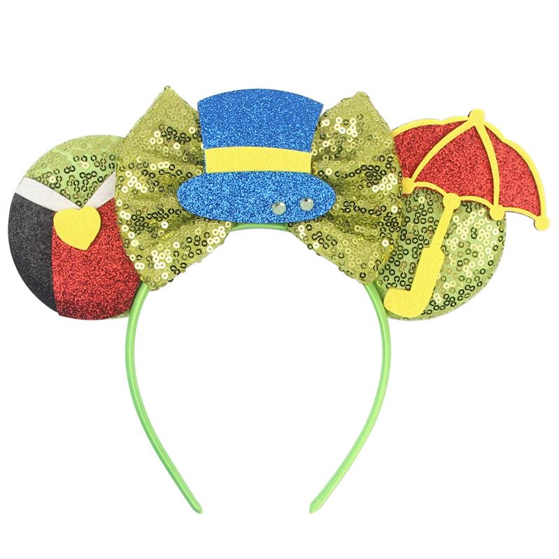 Cartoon Character Mouse Ears Headband Sequins 5" Bow Hairband For Girls Children Festival Party DIY Hair Accessories Gift