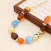 Irregular Shape Resin Beaded Necklace Maillard Style Colorful Resin Necklace  Gift Giving