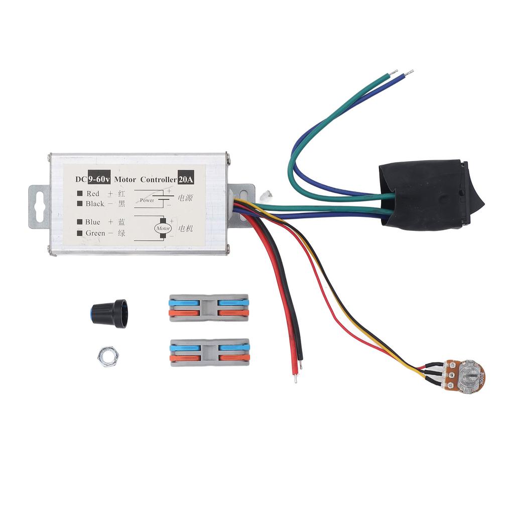 DC Motor Speed Controller 9V 12V 24V 36V 48V 60V PWM Variable Fan Speed Controller with CW CCW Switc