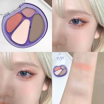 4-Color All-in-One Facial Makeup Palette Highlighter Contouring Blusher Eyeshadow Daily Makeup Palette 1 Pcs 01 Rose Quartz
