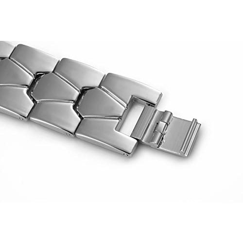 FANMIS Creative Fashion Blue LED Binary Digital Watch for Men, Stainless Steel with Silver Waterproof LED Backlight Bracelet, Silver, LED Binary Watch