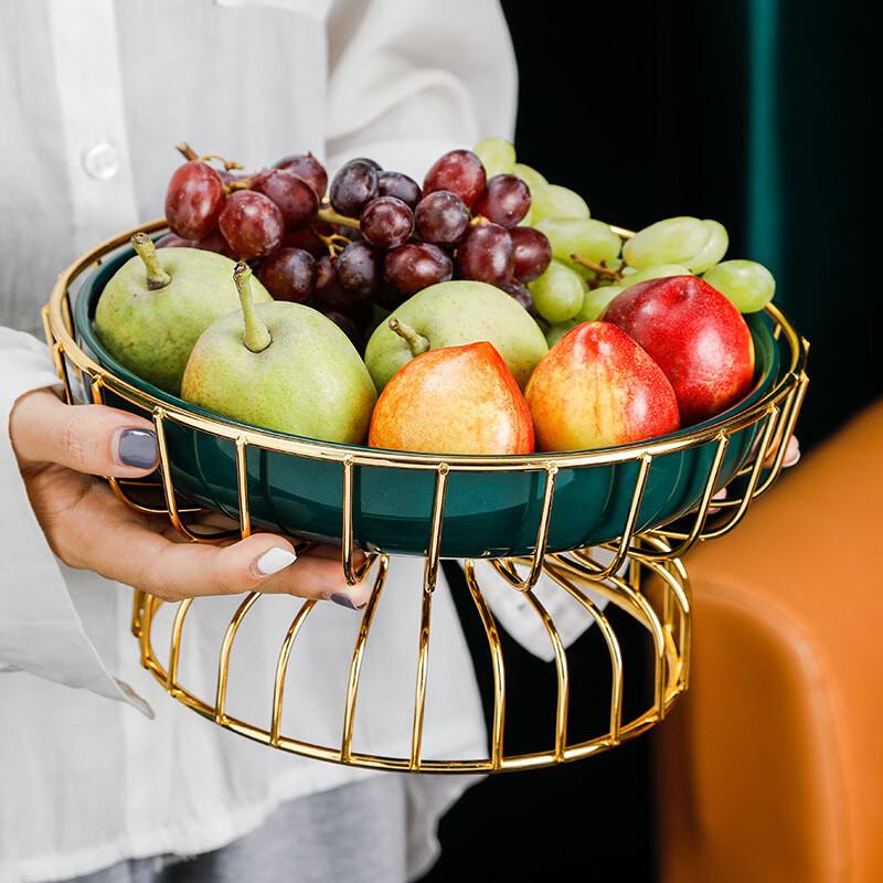 Nordic Creative Ceramic Fruit Plate with Iron Stand